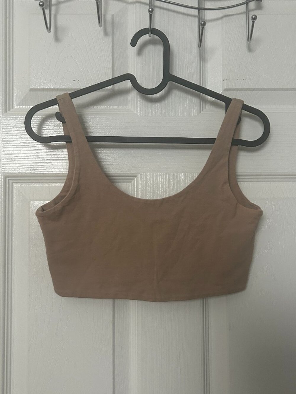 Cotton On Beige Crop Tank Top Women's Small Petite Tan Basic Minimalist Neutral